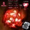 Fairy String Lights 10 Feet LED Red Pink White Heart Shaped Twinkle Fairy Lights 8 Modes Battery Operated for Valentine&#x27;s Day Kids Bedroom Christmas Wedding Indoor Party Decor with Timer